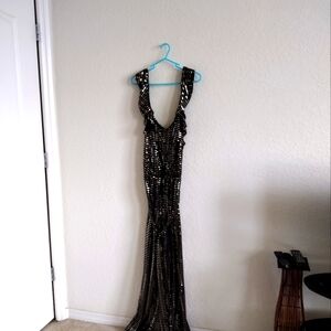 Women's Jumpsuit Gold Sequins Size 16